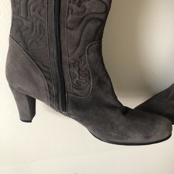 Vera Cuoi Gray Soft Leather Boots - Like New - Picture 4 of 5